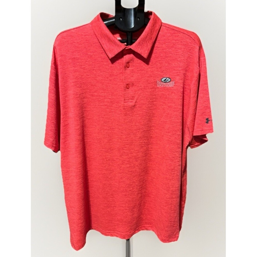 NWT Under Armour Mens 2XL Classic Golf HeatGear The Playoff Polo Shirt Orange